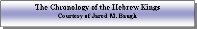 Text Box: The Chronology of the Hebrew Kings Courtesy of Jared M. Baugh