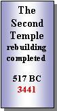 Text Box: The Second Temple rebuilding completed 517 BC3441